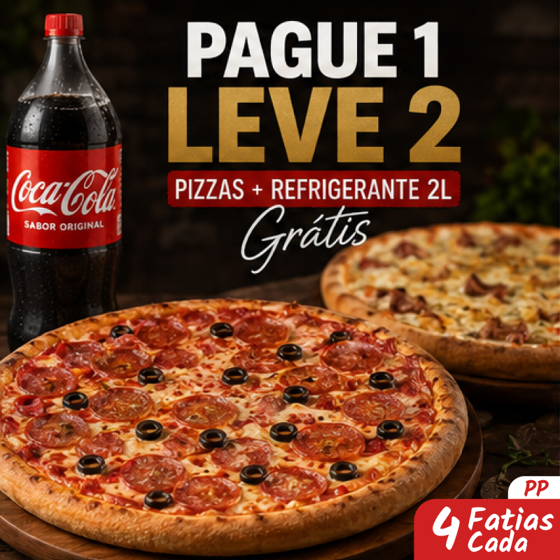 2 Pizza PP + 1 Refrigerante 2 Litros